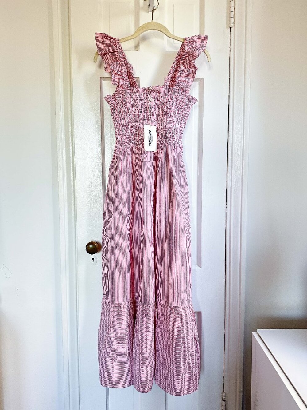 NWT Marea by Liz Joy Sasco Dress in Red Seersucker Size Medium - Sold OUT - Picture 2 of 4